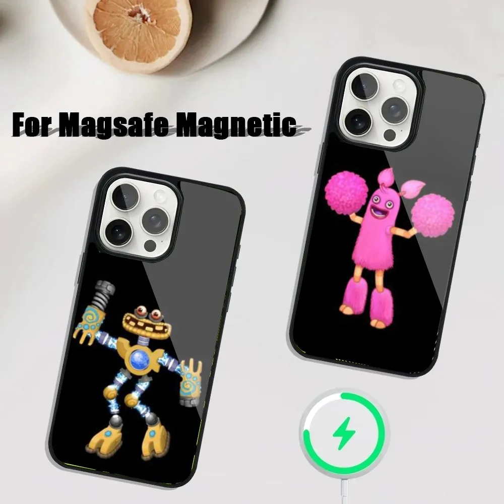 My Singing M-Monsters Phone Case For iPhone 16 15 14 13 12 11 Plus Pro Max Mini Magsafe Magnetic Wireless Charging