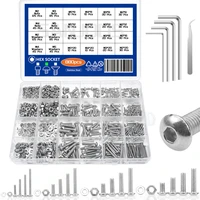880pcs hex socket button head cap screw m2 m3 m4 m5 stainless steel screws bolts nuts washers hexagon set with allen wrenches