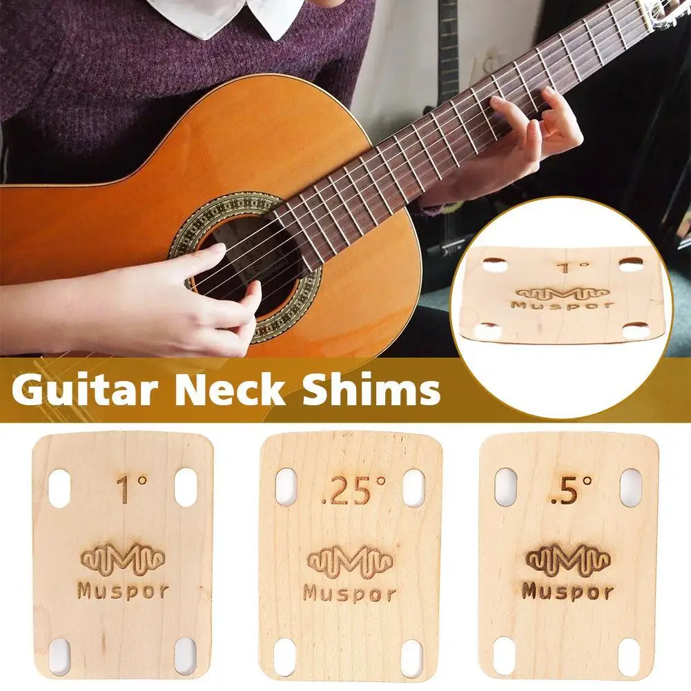 3Pcs Electric Guitar Neck Plate Guitar Gasket Replacement Guitar Neck Shim 0.25 0.5 1 Degree Thickness Guitar Neck Shims Tools