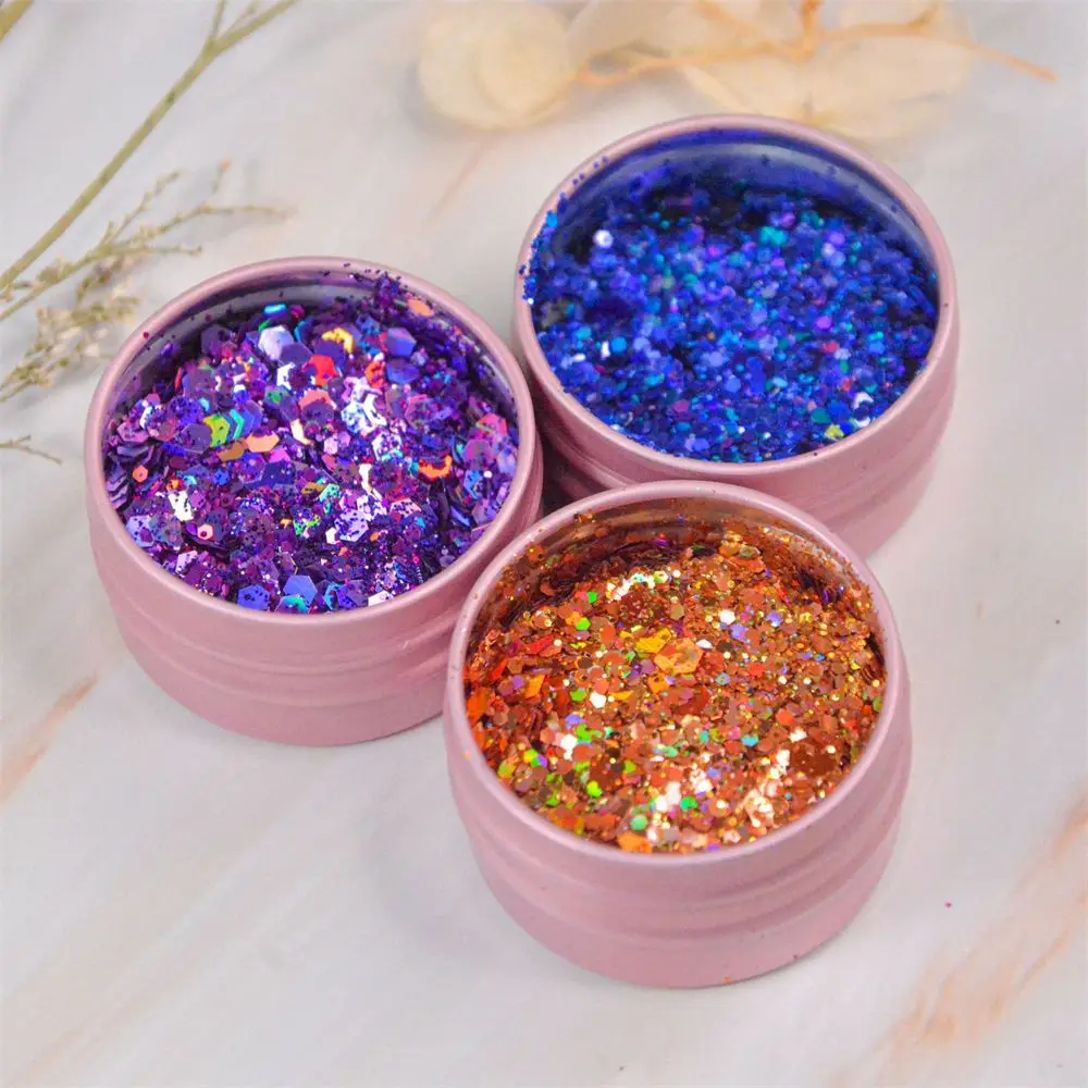 

Decoration Wedding Holographic flash Sequin Retro Hexagonal fragment Nail Sequin Nail glitter powder Laser Sequin