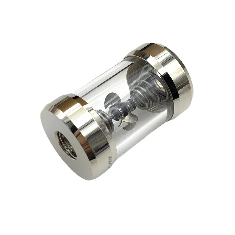 

Computer Water-Cooled G1/4 Flow Meter Two-End Metal Cover Cylindrical Flow Device Metal Spiral Water Meter
