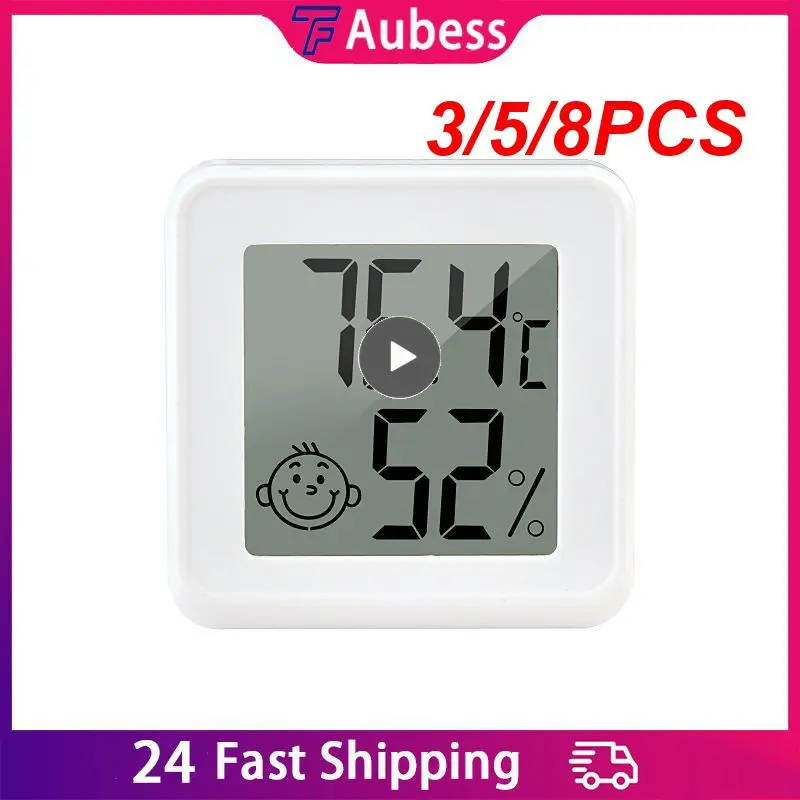 

3/5/8PCS Indoor Hygrometer Lcd Digital Thermometer Gauge Weather Station Temperature And Humidity Sensor Smart Home