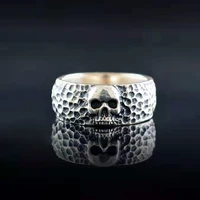 personality punk style silver color skull head rings for men womens gothic finger ring rock hip hop jewelry accessories