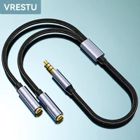 3 5mm jack audio extension headphone microphone y splitter stereo aux 3 5 male to 2 female for earphone headset pc extender line