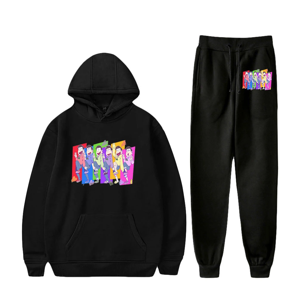 

Osomatsu San two-piece ladies/men‘s hoodie + trousers pink unisex Harajuku suit