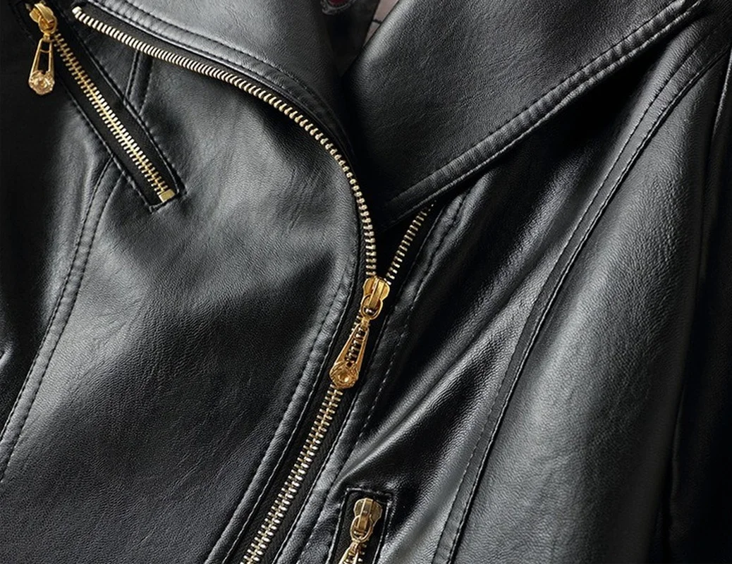 Fashion Faux Leather Jackets Autumn Winter Women Thin Lapel Zipper Casual Punk Jackets Locomotive Style Coats Cool Leather Wear