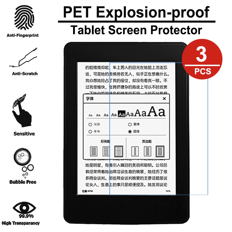 

Взрывозащищенная защитная пленка для экрана Kindle Paperwhite1 2 3 499 958 10th 6 дюймов, Защитная пленка для планшета PET, не стекло, 3 шт.