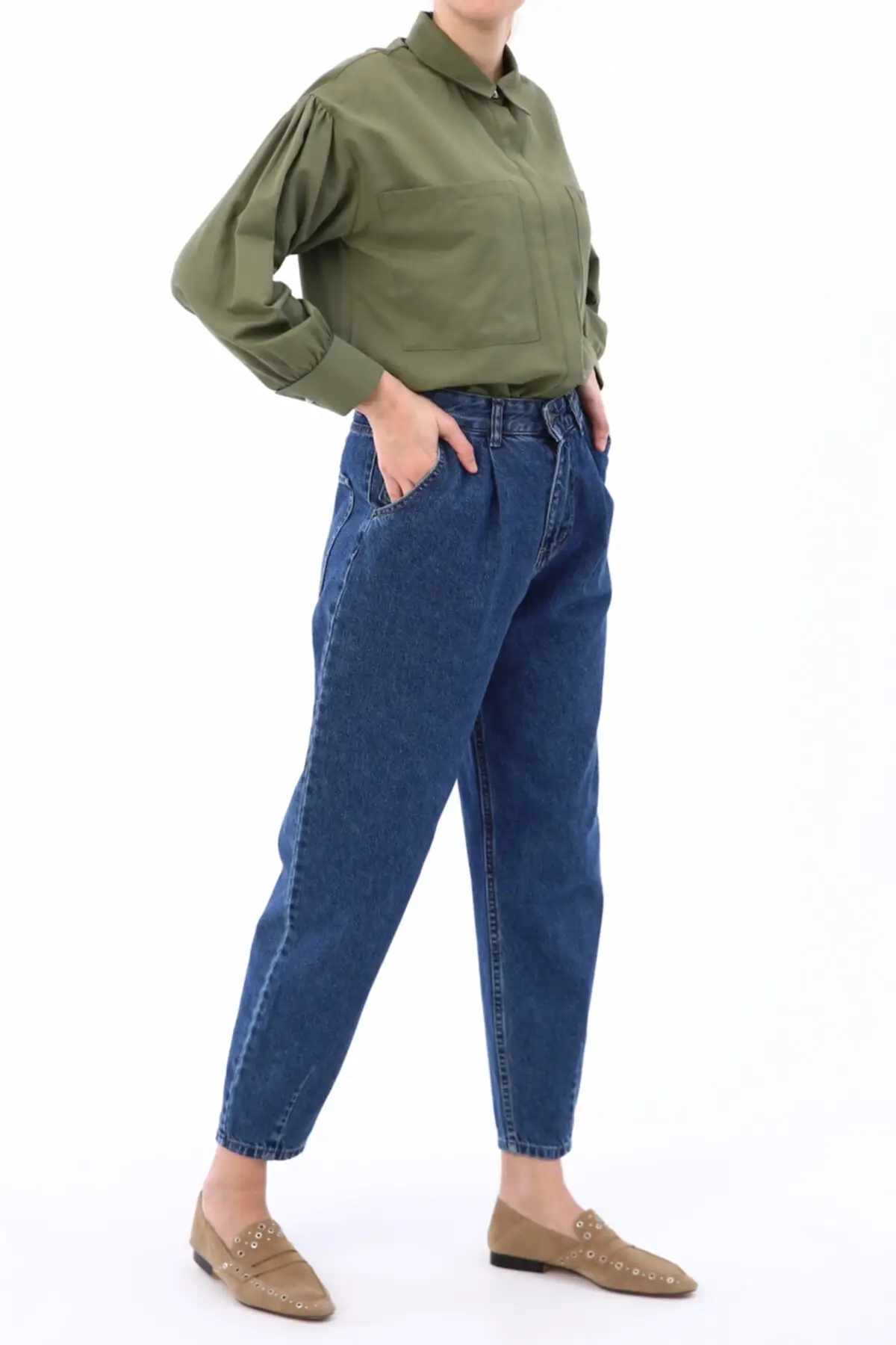 

Mavi01 Pleated Jeans Women's Islamic Clothing Pants