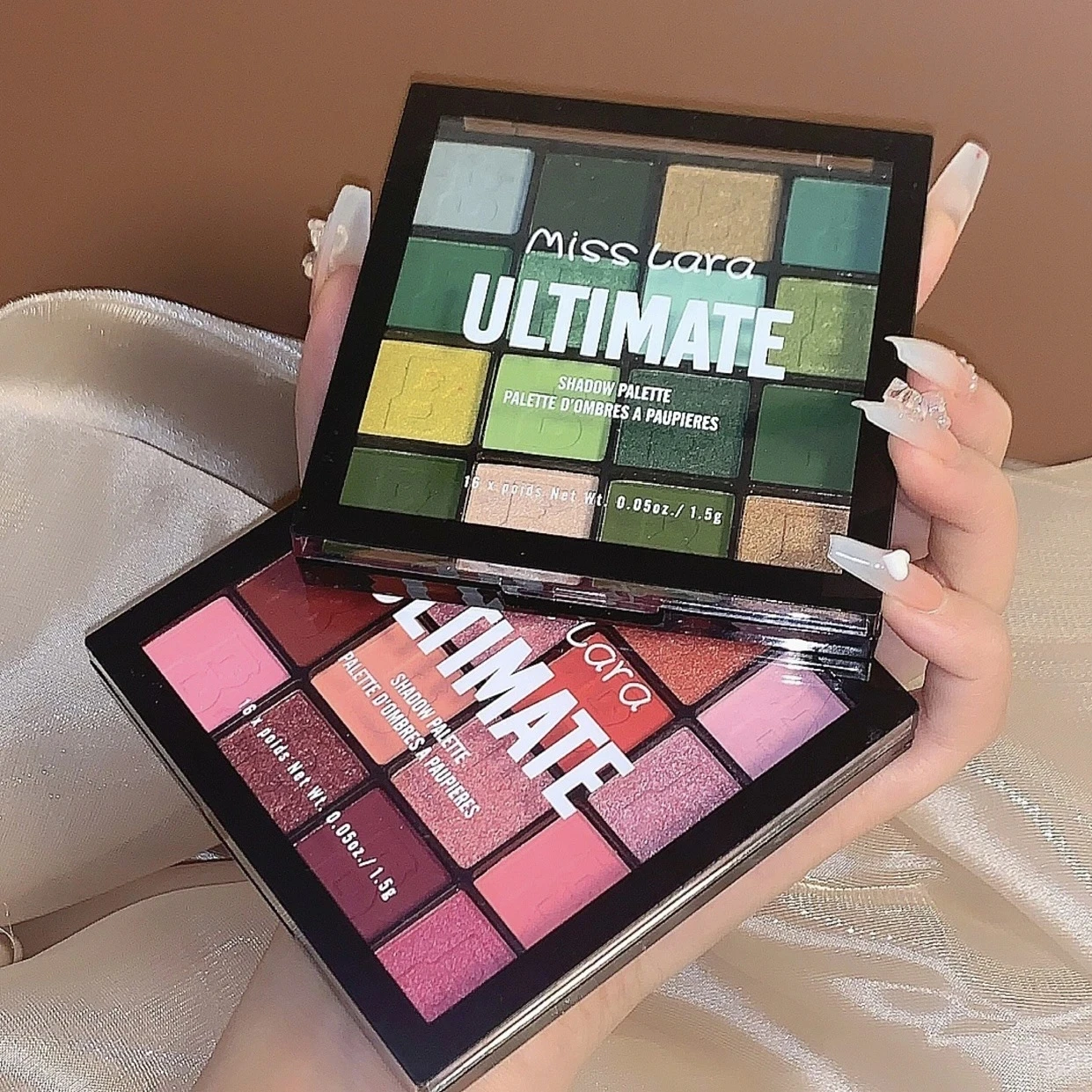 

Missлара 16 оттенков тени для век Матовая жемчужная пудра деликатные легкие в чистке палитра теней для век с зеленым спиртом пластина для тене...