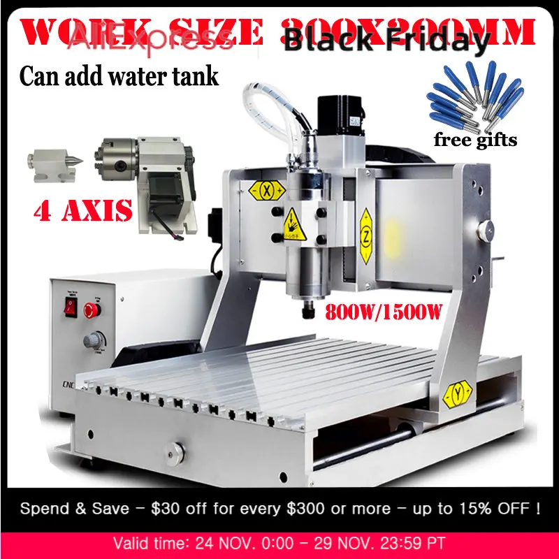 

Фрезерный гравировальный станок, 3020 Вт, 800 Вт, 1500 Вт, 3/4 оси