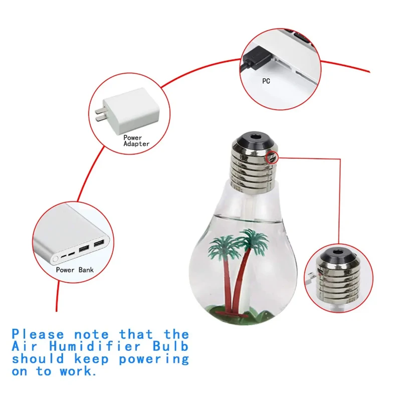 USB-увлажнитель Воздуха Увлажняющий Воздух Декоративная Лампа В Форме Лампы С
