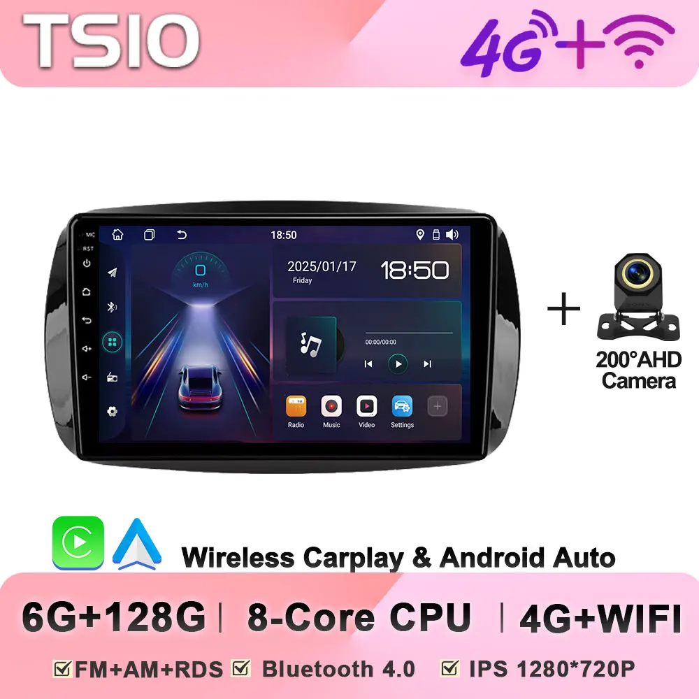 

Android 15 для Mercedes Benz Smart Fortwo 3 C453 A453 W453 2014-2020 Автомобильный радиоплеер Интеллектуальные автомобильные системы Сенсорный экран BT