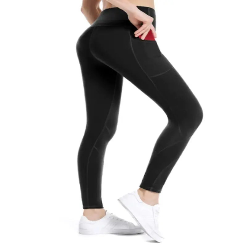 

High waist tummy control black legging with 3 Pockets