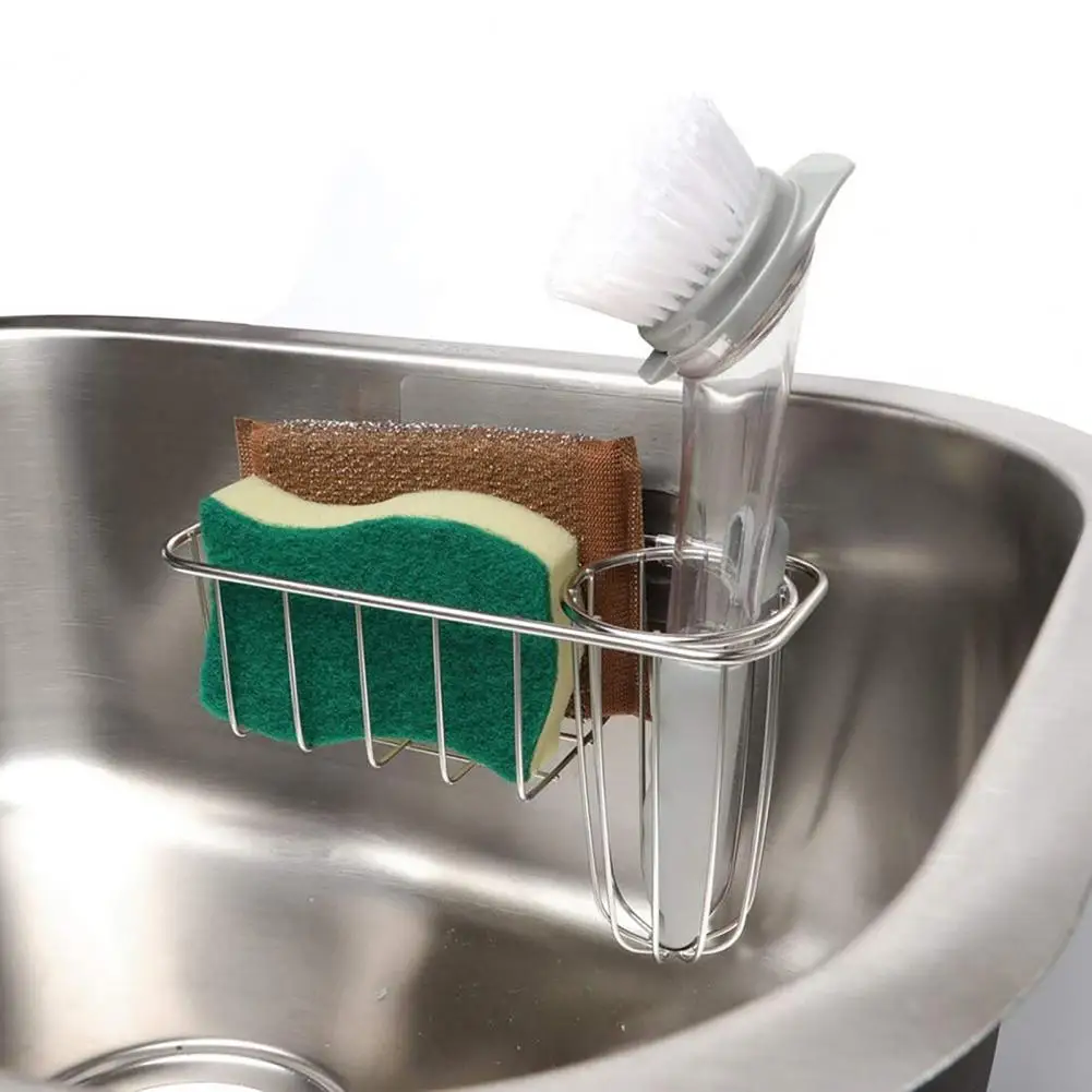 

Практичный Держатель для кистей для раковины, большая несущая способность, простая установка, полированная вешалка для посуды, полка для ежедневного использования