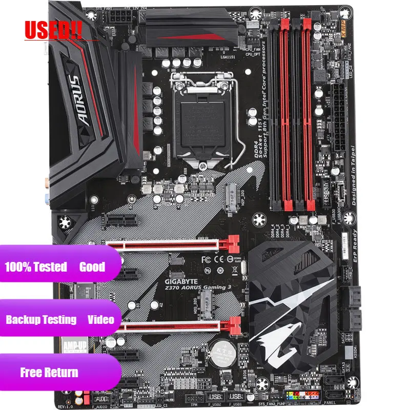 Gigabyte Z370 AORUS Gaming 3 Intel LGA1151 ATX 2xM.2 передние USB 3,1 RGB Fusion Fan Stop Crossfire Материнские платы