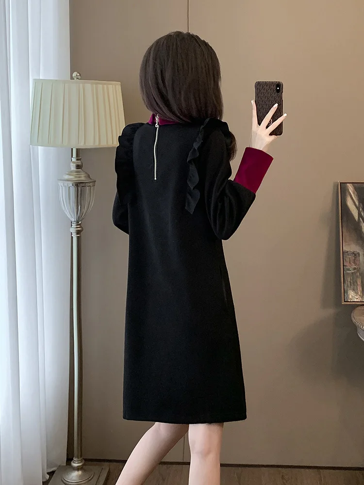 La Chabell новое китайское черное платье в национальном стиле женское осенне-зимнее