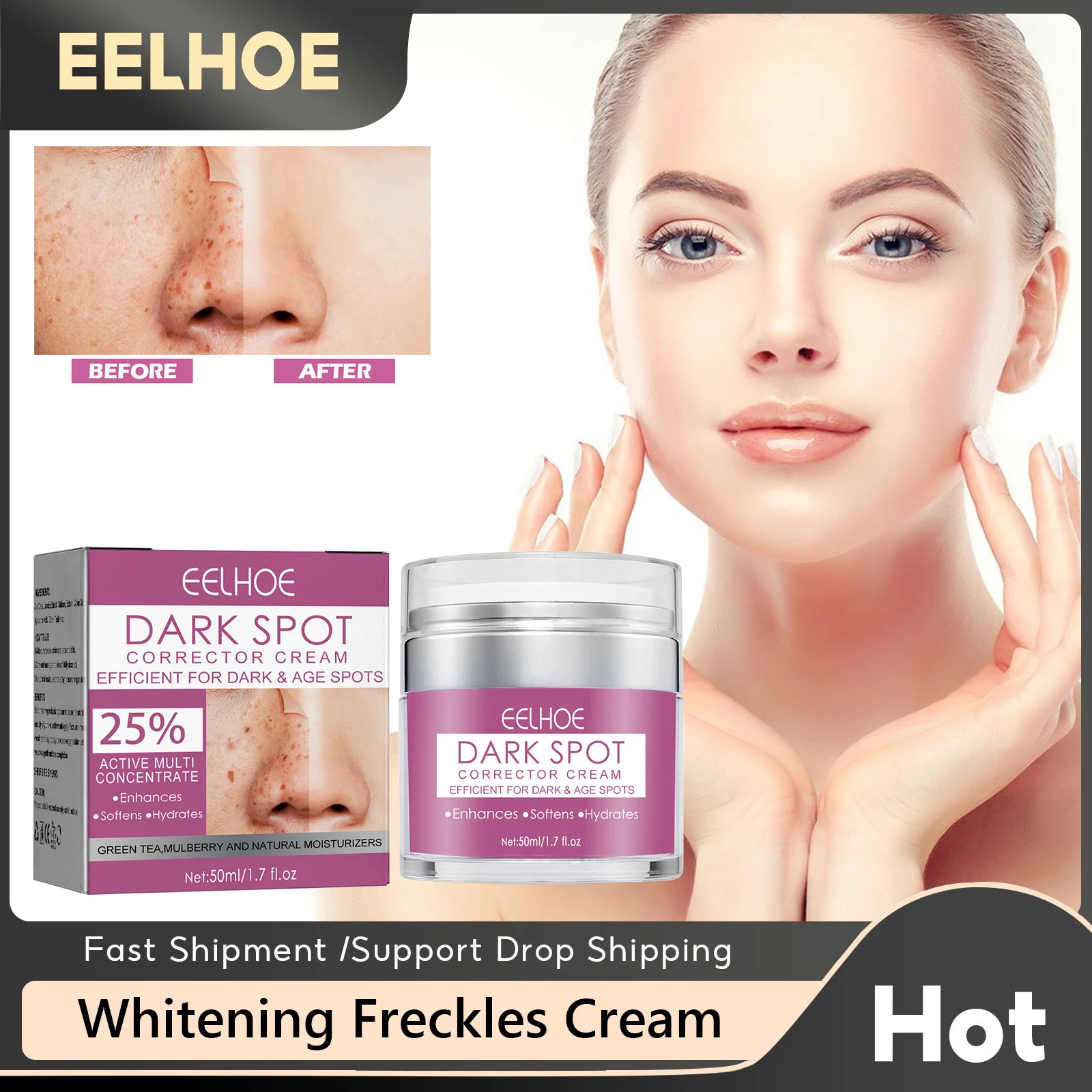 Freckle Remove Cream Fade Dark Spots Melasma Brightening Skin Lifting Tightening Whitening Moisturizing Anti Aging Facial Cream