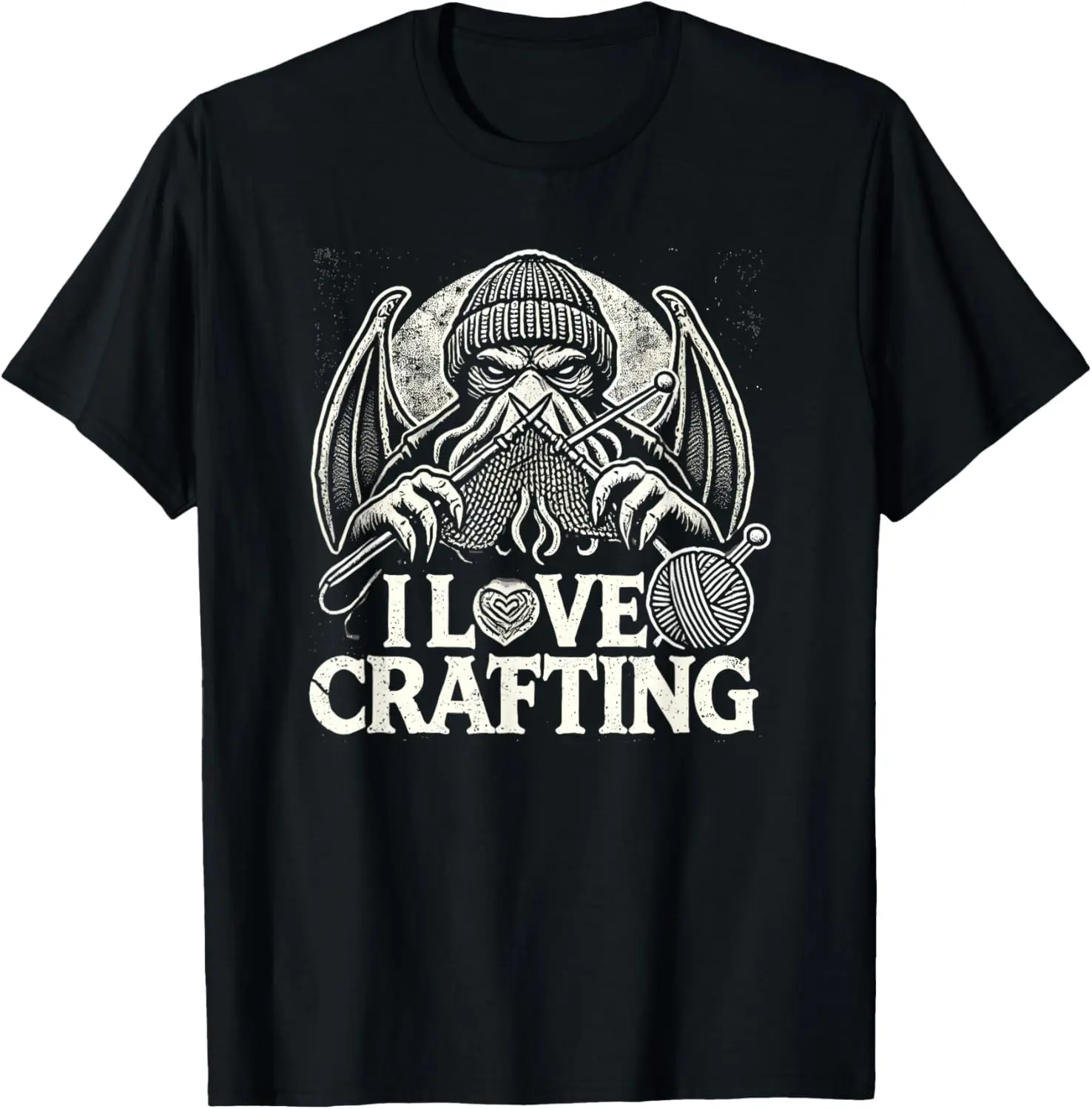 Ктулху я люблю рукоделию винтажная футболка с космическим ужасом