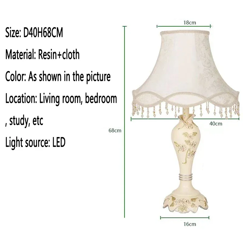ELARA Европейская настольная лампа Торшер Роскошная гостиная Спальня Кабинет