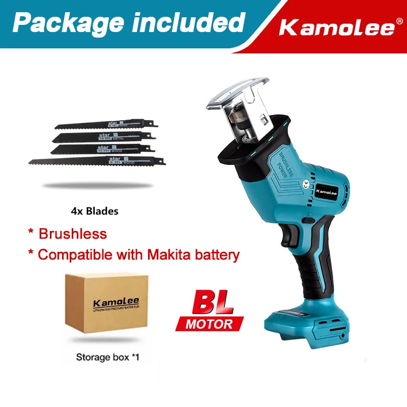 

Kamolee синяя бесщеточная аккумуляторная сабельная пила 3600 Вт