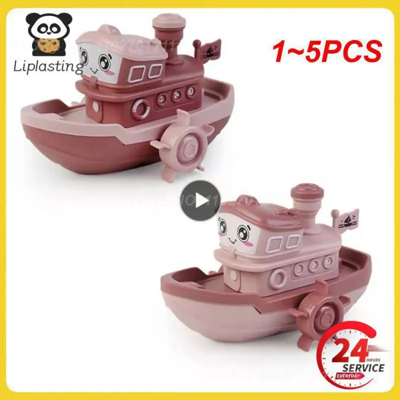 

1~5PCS Baby Bath Toys Cute Cartoon Ship Boat Clockwork Toy Wind Up Toy Kids Water Toys Swimming Beach Game for Children Gifts