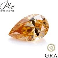 loose moissanite stone gesmtone crushed ice pear cut champagne color vvs1 pass diamond tester simulation diamond jewelry making