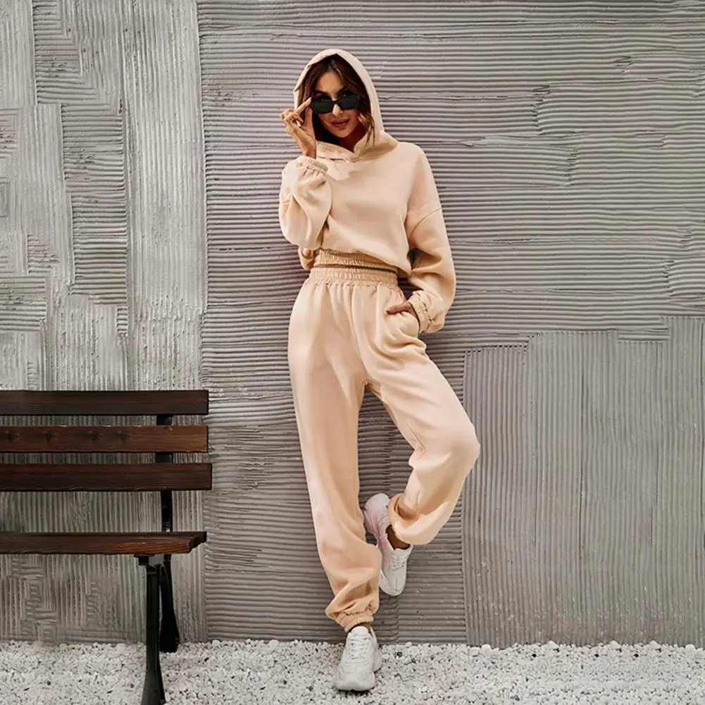 

2 шт./комплект, женские укороченные толстовки с высокой талией