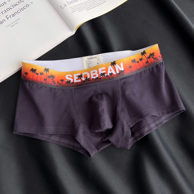 Брендовые мужские боксеры SEOBEAN нижнее белье хлопковые камуфляжные шорты