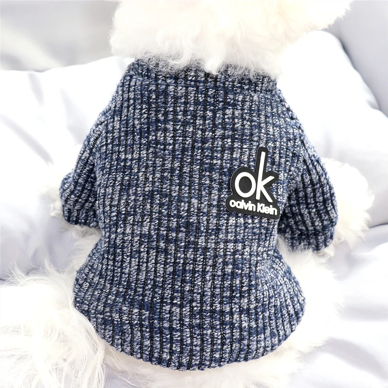 

2022 Autumn Pet Sweater Dog Clothes Teddy Solid Color Clothing Poodle Warm Bichon Puppy Cat Vest Dog Costume Small Dogs Clothes