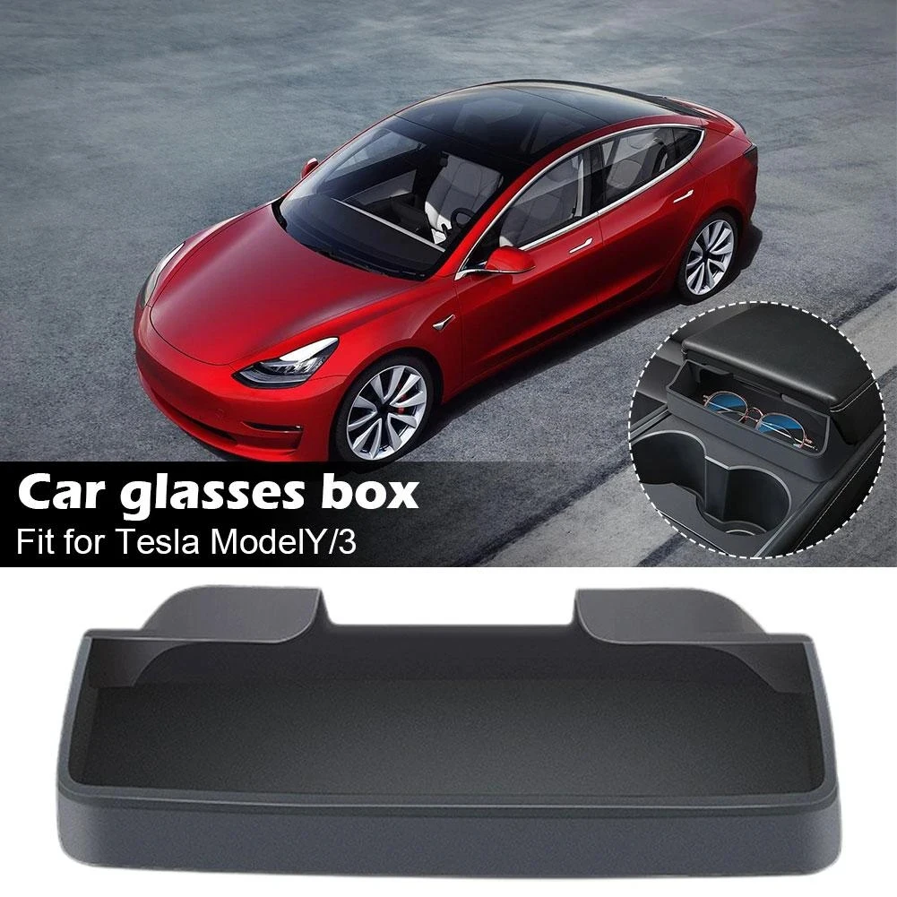 

Держатель для очков Tesla Model 3/Y 2021-2023, карманный подлокотник для очков, органайзер для центральной консоли, аксессуары для автомобильного стекла