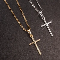 stainless steel cross pendant necklace for women men gold silver color cross necklace jewelry gifts wholesale items for business