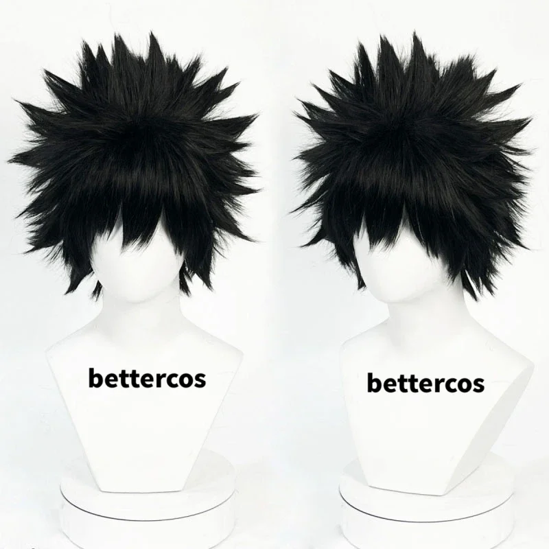 Парик для косплея Dhabi аниме короткие черные термостойкие синтетические волосы