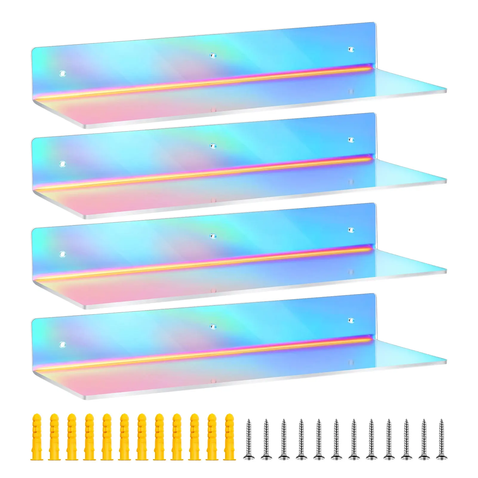 Набор из 4 невидимых акриловых полок для детской комнаты |