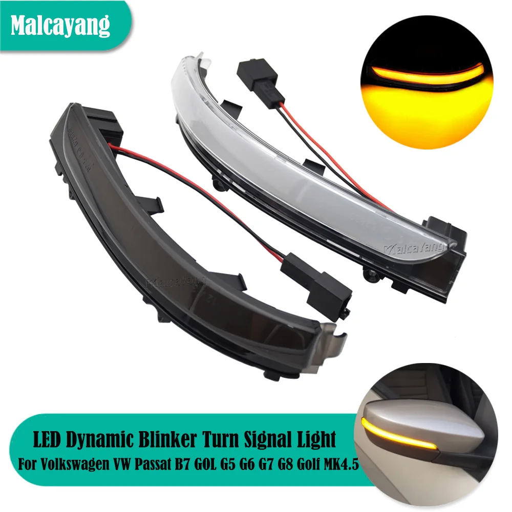 

2X NEW LED Dynamic Blinker Turn Signal Light Side Mirror Indicator For Volkswagen VW Passat B7 GOL G5 G6 G7 G8 Golf MK4.5