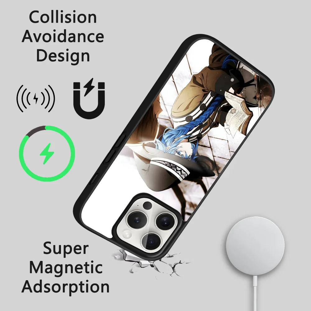 Чехол для телефона M-Mushoku T-Tensei в стиле аниме iPhone 16 15 14 13 12 11 Pro Max Plus Mini Magsafe Mirror