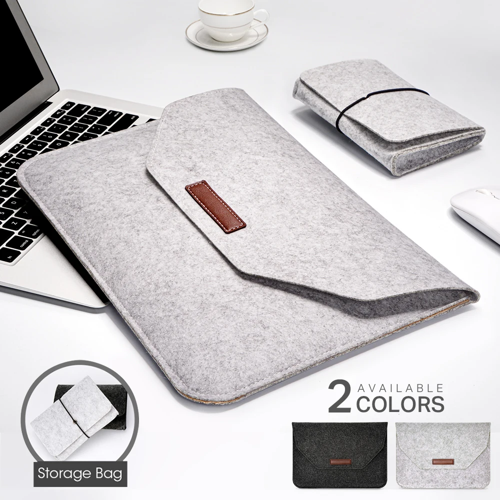 

Laptop Sleeve Bag 12 13.3 14 15 16 Inch Wool Felt Notebook Tablet Case Cover For HuaWei Honor Magicbook Matebook Macbook air 13