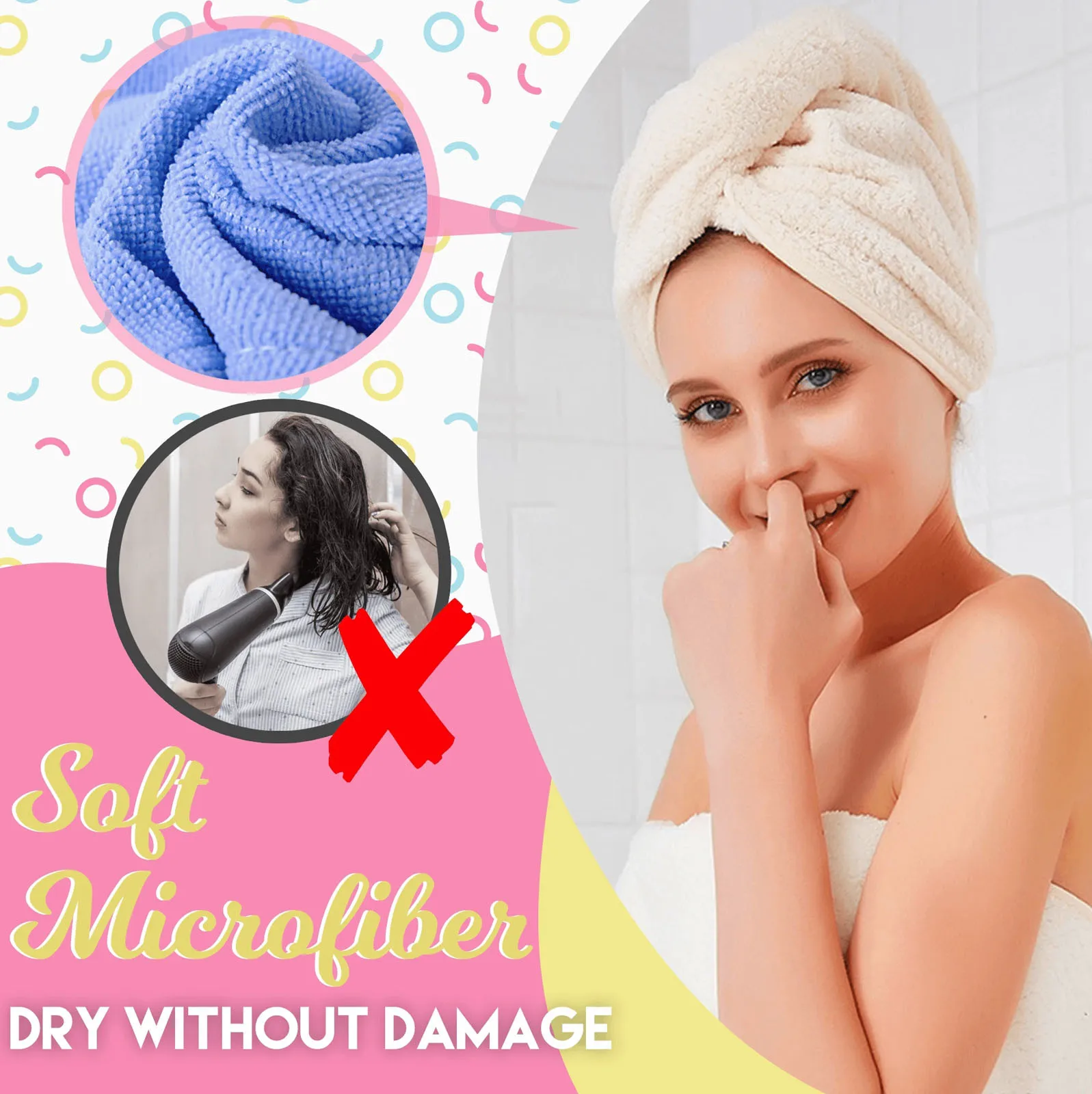 

Microfiber Dry Hair Cap, Shower Cap, Strong Water Absorbent Triangle Hat, Girl Washing Hair, Quick-drying,Wiping Hair Towel Tool