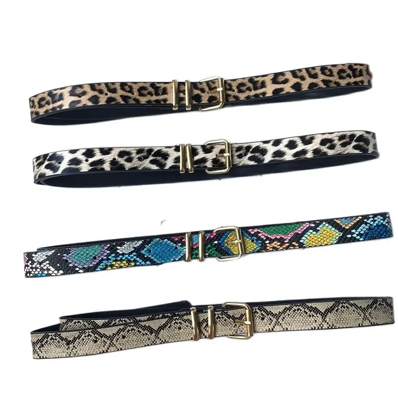 Four Seasons New Leopard Print Spotted Belt Versatile Fashion Retro Leopard Print Belt Ladies Decorative Jeans Belt