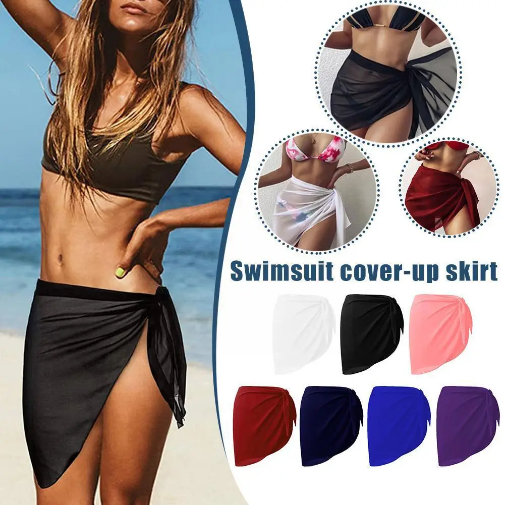 

Women Chiffon Swimwear Pareo Scarf Bikini Cover-ups Sarong Dresses Beach Beach Wrap Swimsuit Sexy Cover-ups Kaftan Skirts N9G1