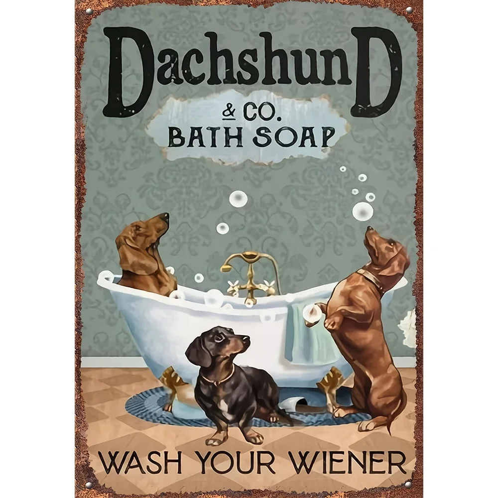 

Metal Tin Sign (12"x8"), Bath Soap Wash Your Weiner Funny Dog Poster Dog Mom Gift Wall Decor Art, Cave Bar Club Cafe Store Retro