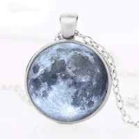 pleiades cosmic fantasy starry sky photo glass dome cabochon pendant chain necklace jewelry accessories for womens mens gifts