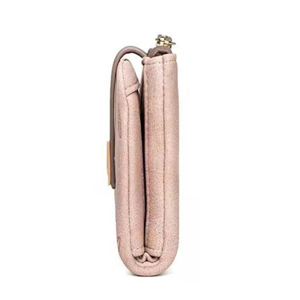 Bolsa Leaves Printed Short Bifold Wallet With Lanyard Multi-Purpose Large Capacity Purse Gift сумка женская Handbags