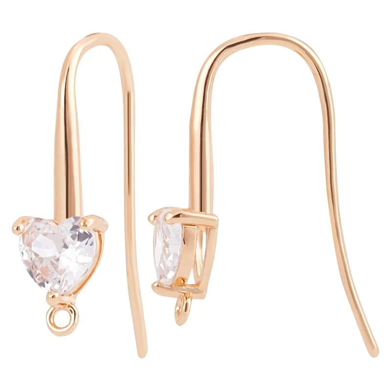 10 шт. латунные серьги с фианитом 18 К