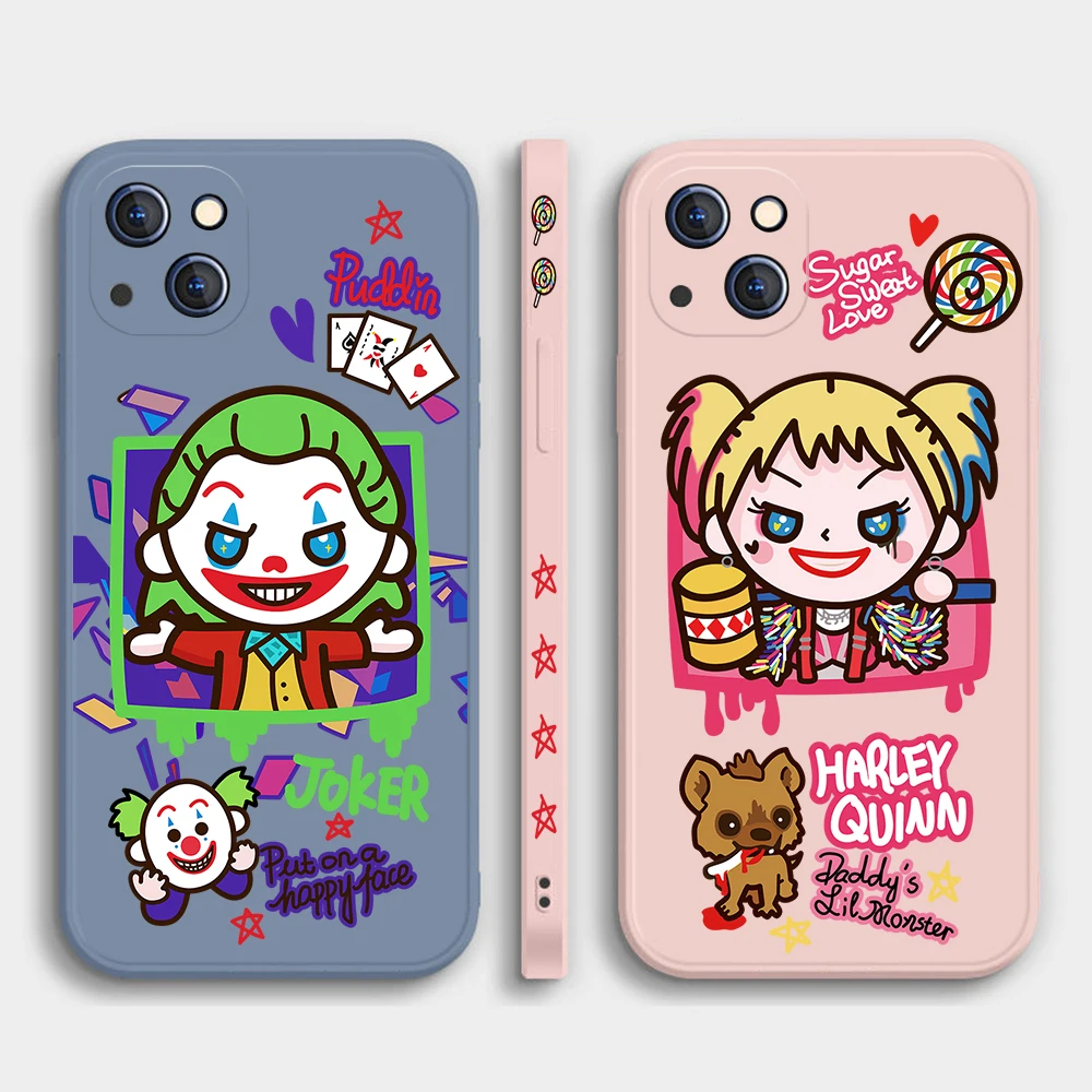 Harleen Quinzel Joker Colorful Phone Case For iPhone 14 13 12 11 Pro Max Mini X XR XS MAX Plus Liquid Silicone Cover