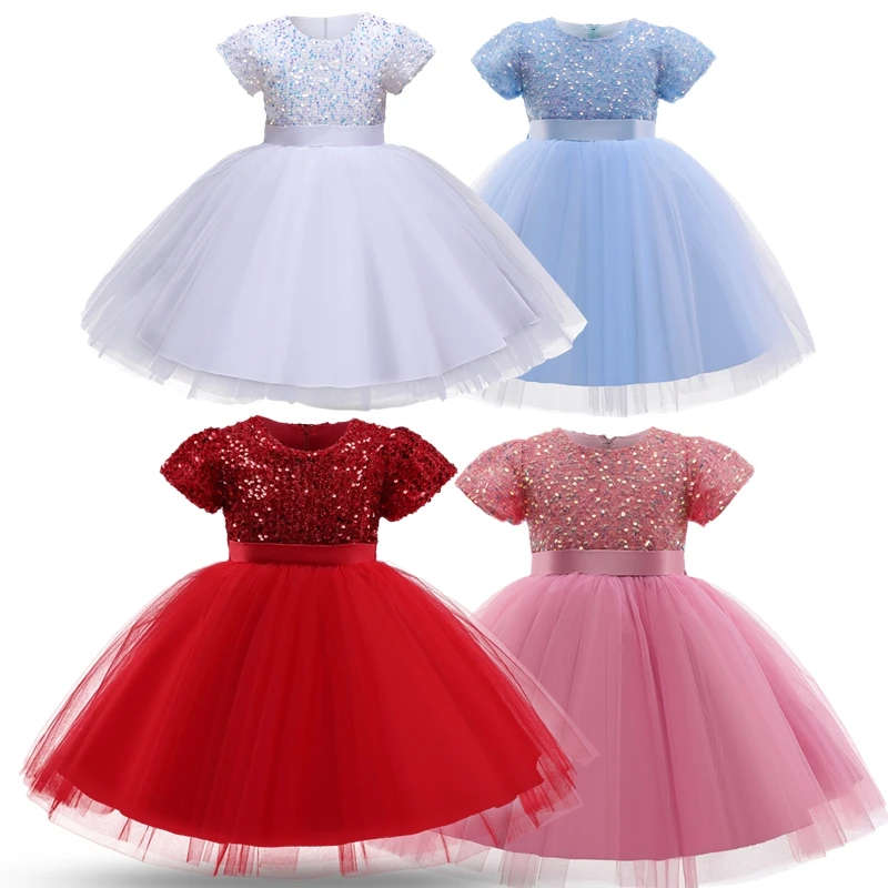 

Flower Girl Dress for Weddings Bridesmaid White Dresses Kid Princess Dress Pageant Evening Ball Gowns Girls Elegant Clothes