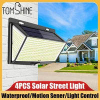 42pcs 468 led solar light human body sensor solar lamp ip65 outdoor automatic adjust brightness street light 3 light mode