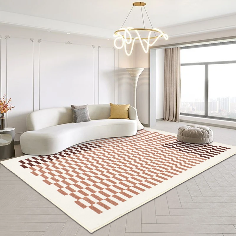 

Шахматный декоративный ковер для спальни, современные минималистичные ковры для гостиной, пушистый мягкий коврик для отдыха, утолщенный коврик для большой зоны