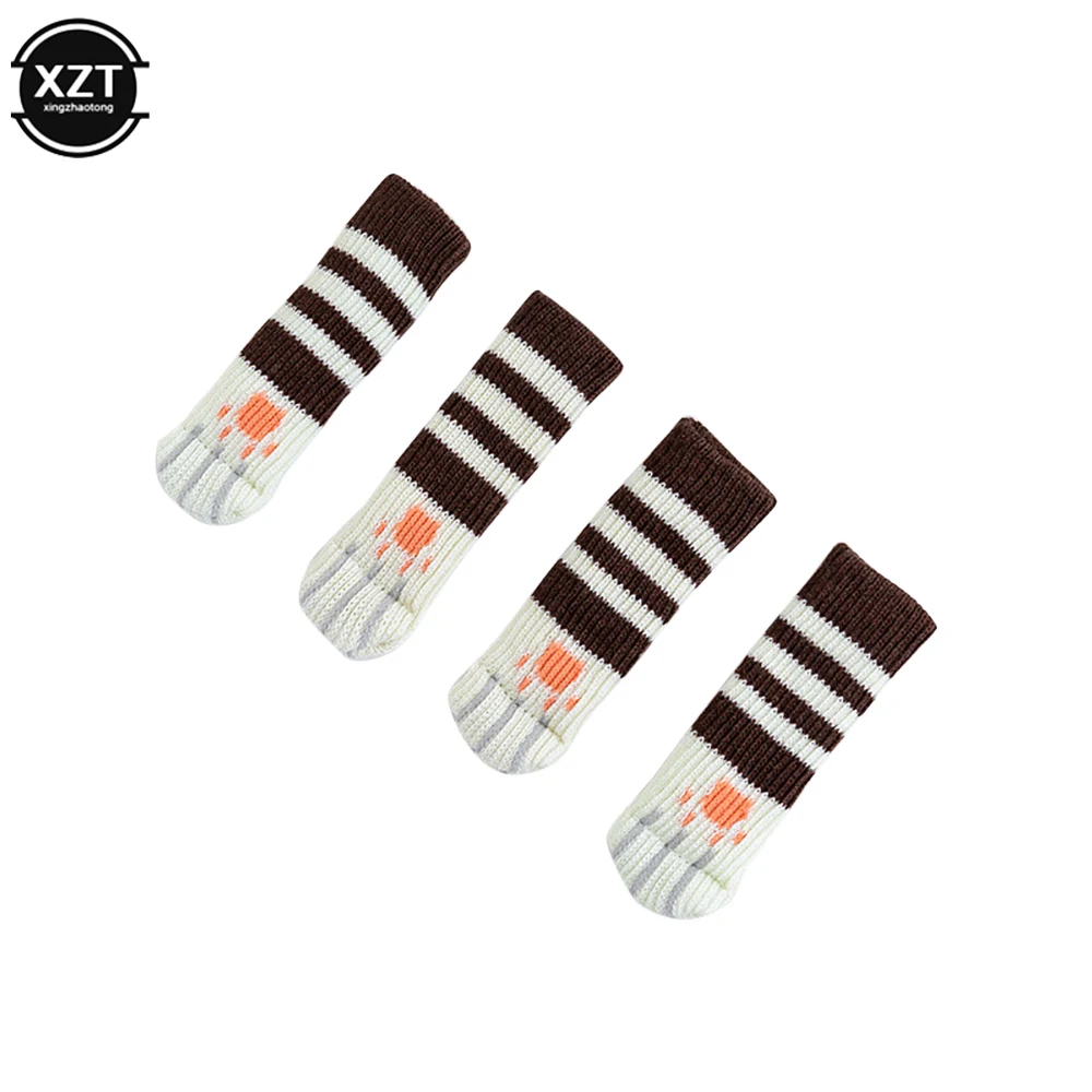 4 шт./лот подставка под ножки стола и стула защитный чехол кошачьи когти вязаные