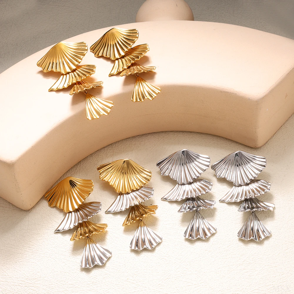 ZMfashion золотые и серебряные серьги-кисточки в форме веера цепочки-чокеры