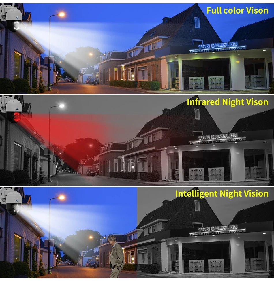 Hiseeu 4K 8MP PTZ IP камера наружная безопасность 8X Zoom 4MP двойной объектив Wifi